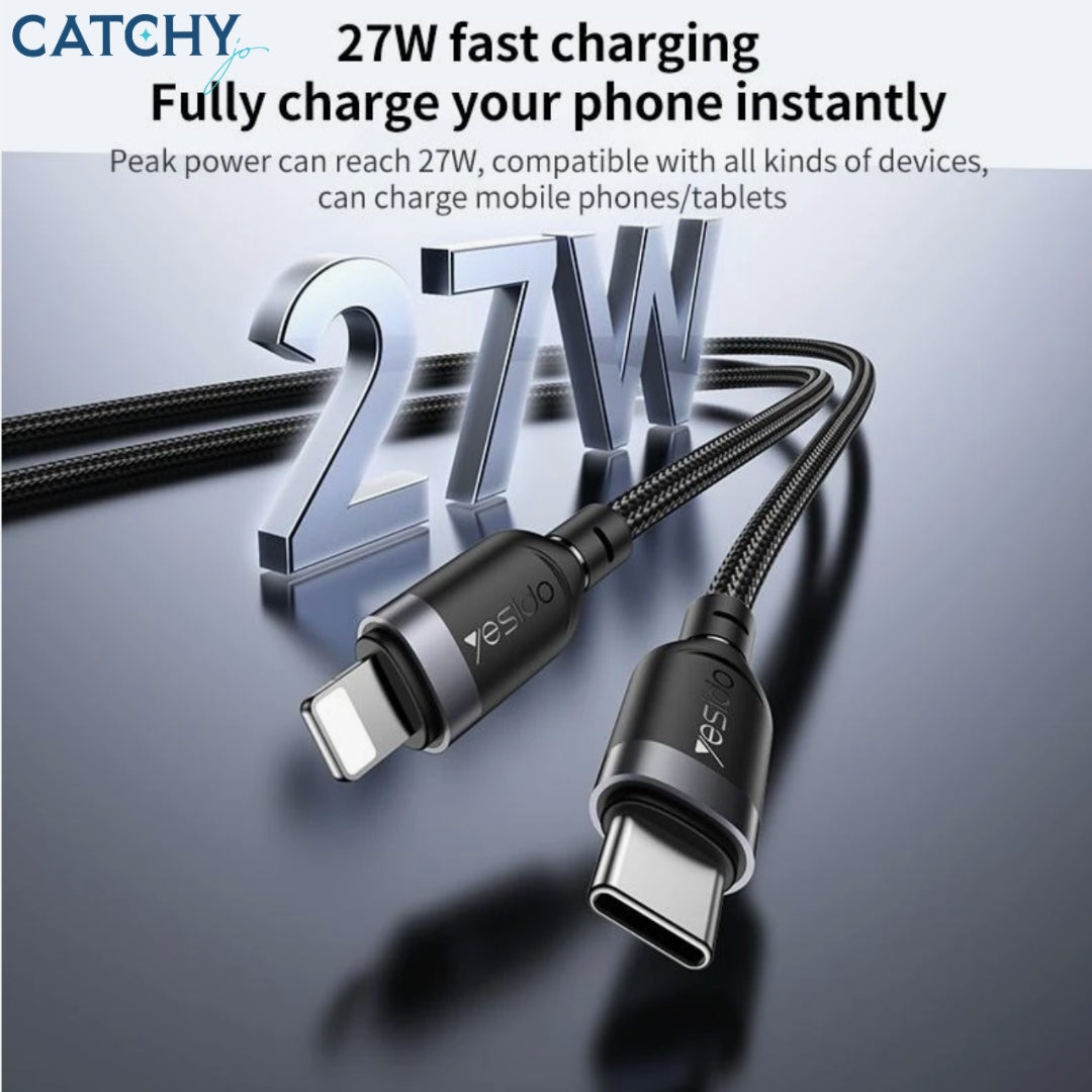 YESIDO CA191 Type-C to Lightning Cable (27W)