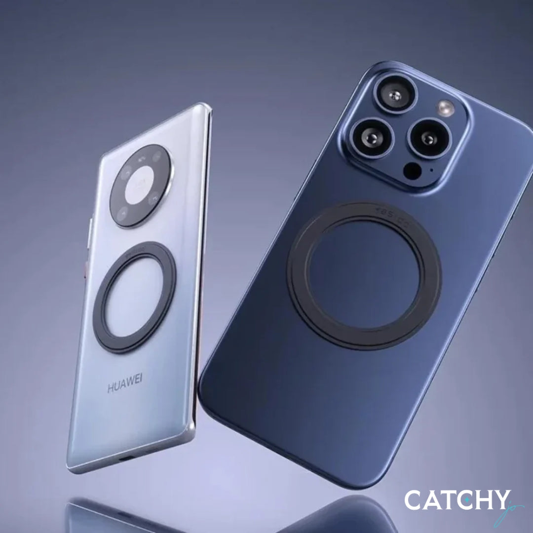 YESIDO C208 Metal Plate Premium Leather Design Mobile Holder