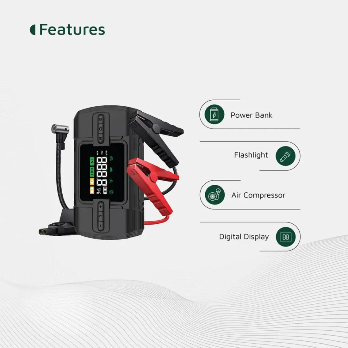 Green Lion 12V Jump Starter (12000mAh)