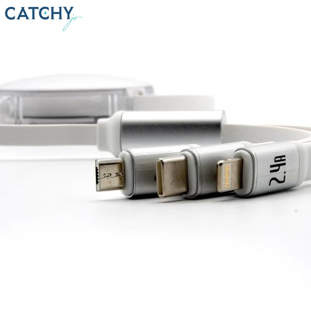 YESIDO CA117 3 IN 1 Retractable Charging Cable