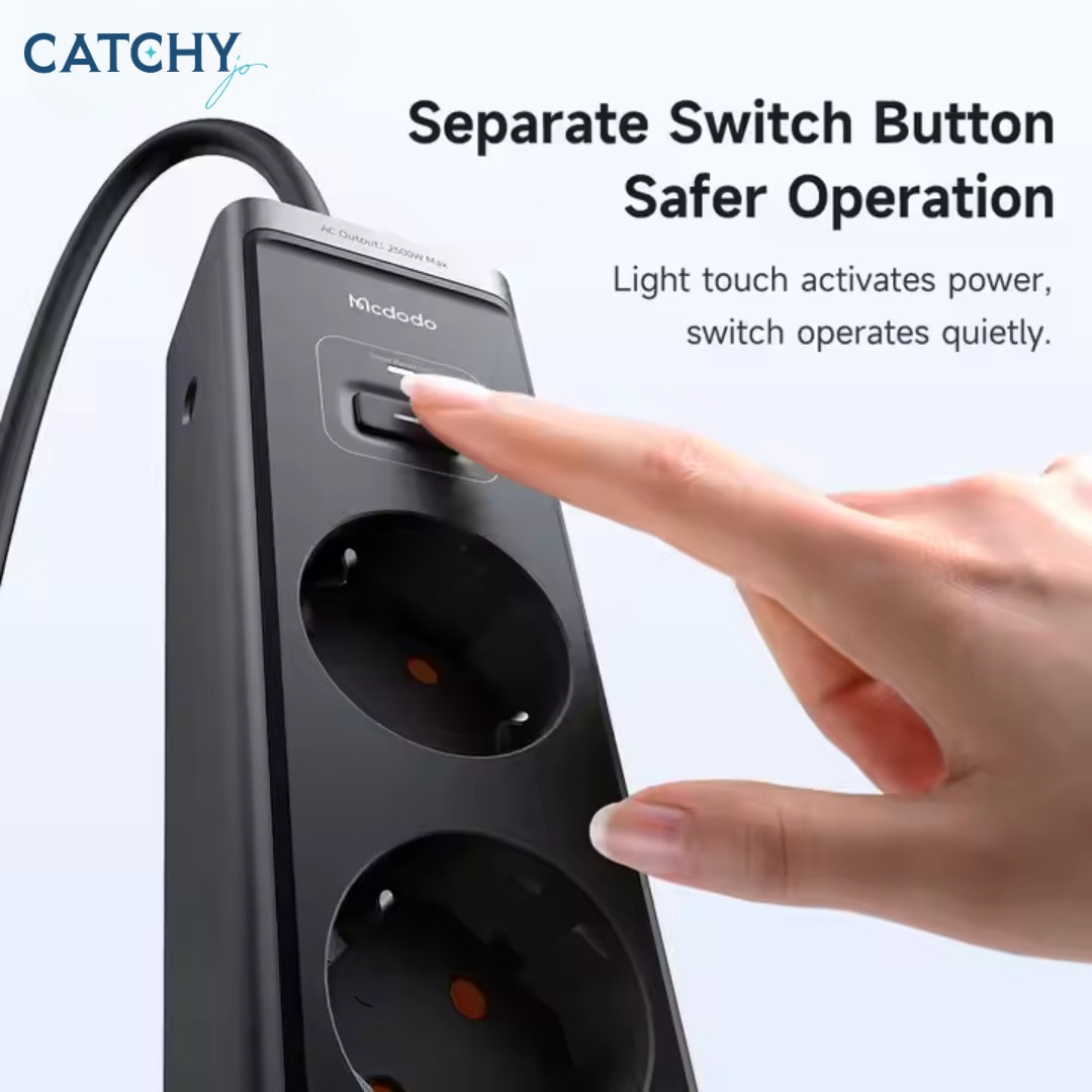 MCDODO 6 Port USB-C +AC+USB Safe Smart Control Charger (30W)