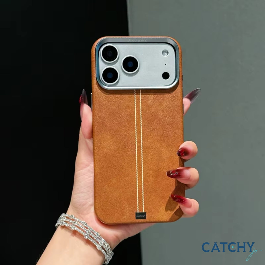 iPhone PU Leather Magnetic With Camera Touch Button Case