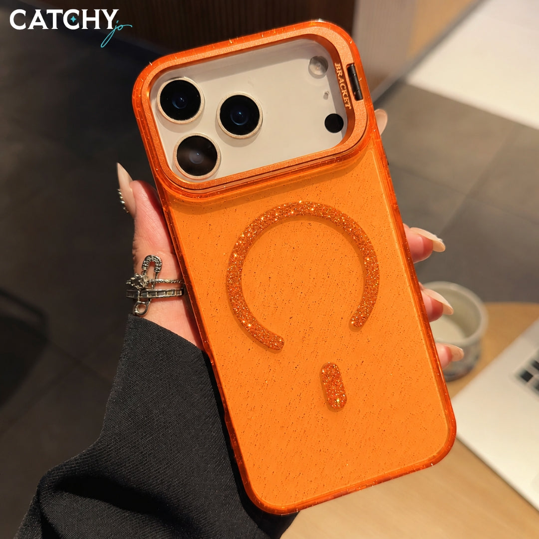 Glitter Magnetic Stand iPhone Clear Case