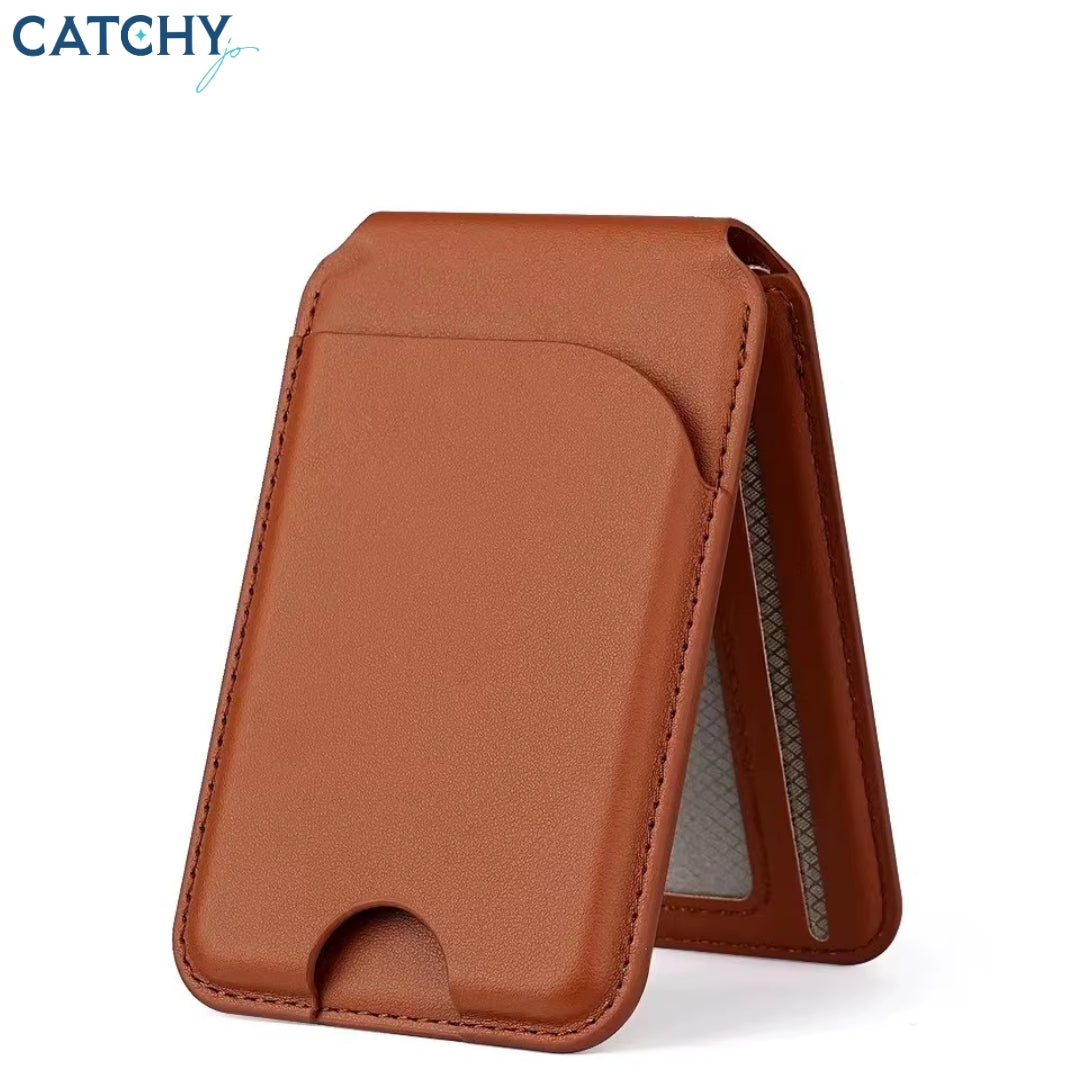 Slim Magnetic Phone Leather Wallet MagSafe Card Holder