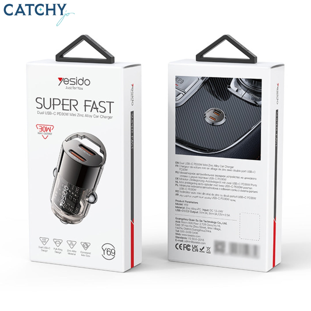 YESIDO Y69 Fast Mini Car Charger (30W)