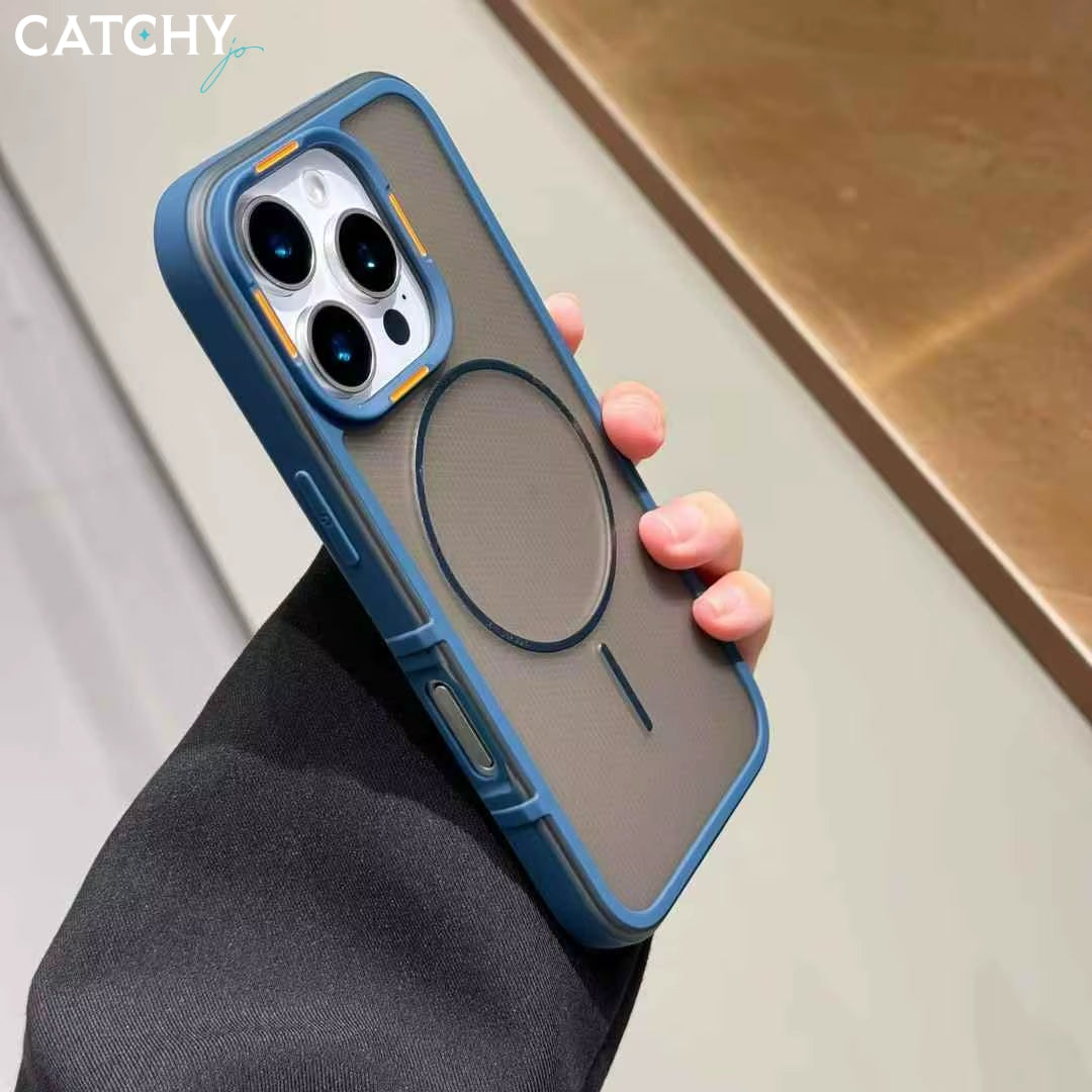 iPhone Grid Pattern Circle Magnetic Case