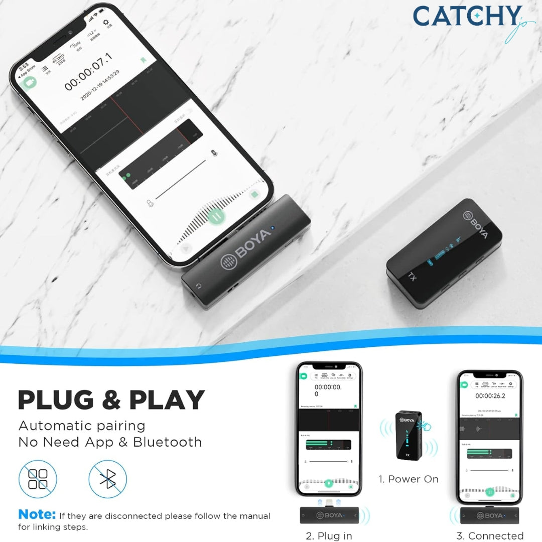 BOYA BY-XM6-S3 Lightning Wireless Lavalier Microphone