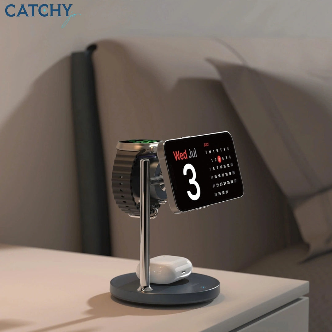 WiWU Wi-W041 3-in-1 Magnetic Wireless Charging Dock