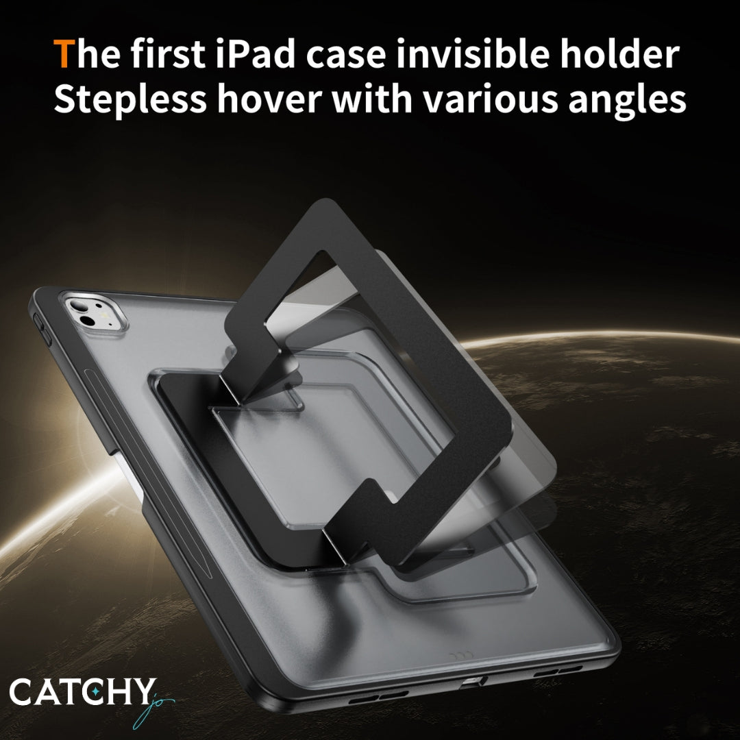 iPad Case With Built In Pencil Holder & Metal Kickstand