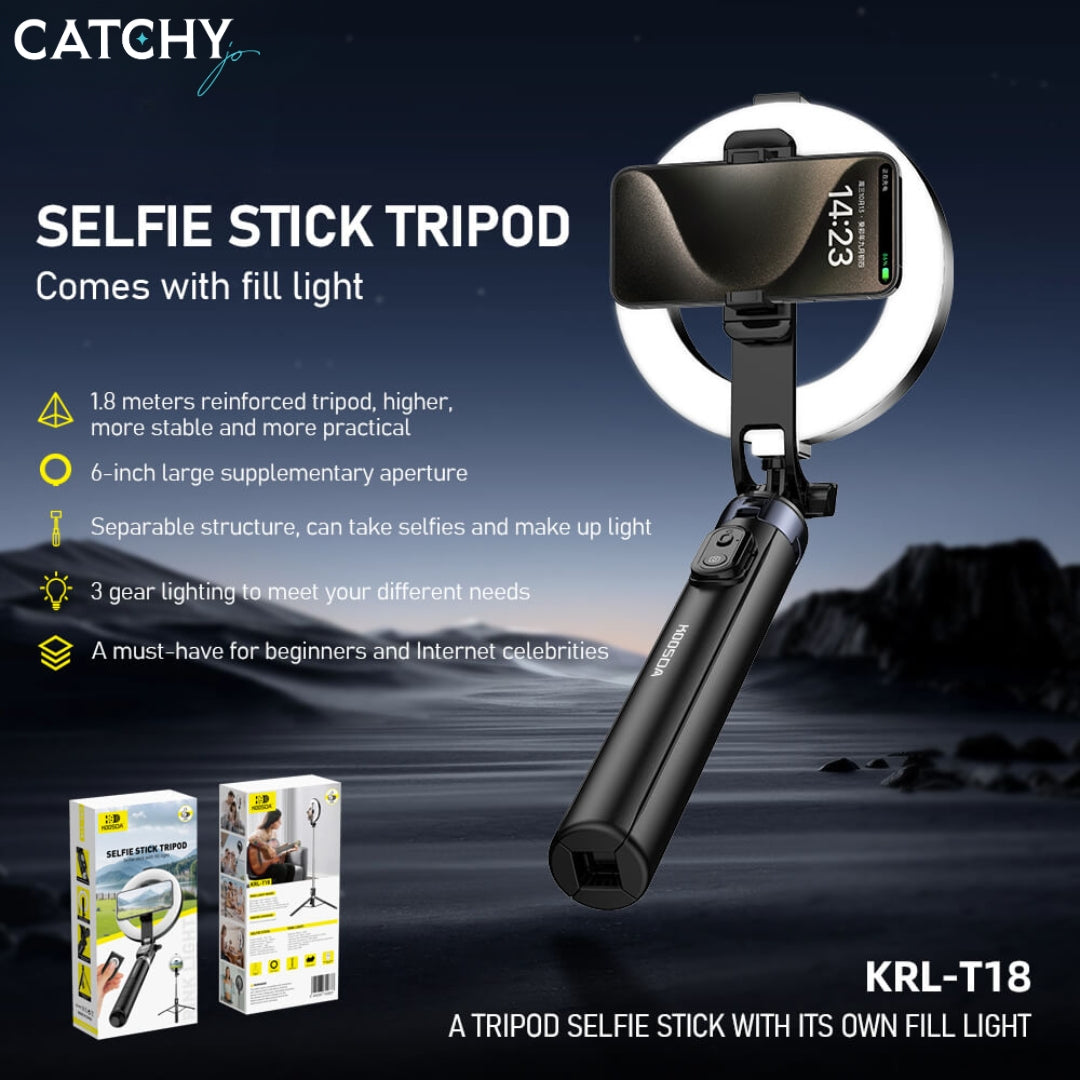 KOOSDA KRL-T18 Tripod Selfie Stick With Fill Light