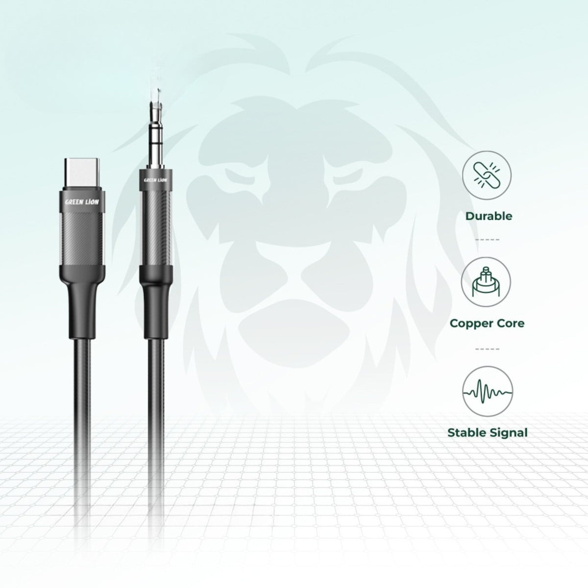Green Lion USB-C To AUX Braided Cable (1M)