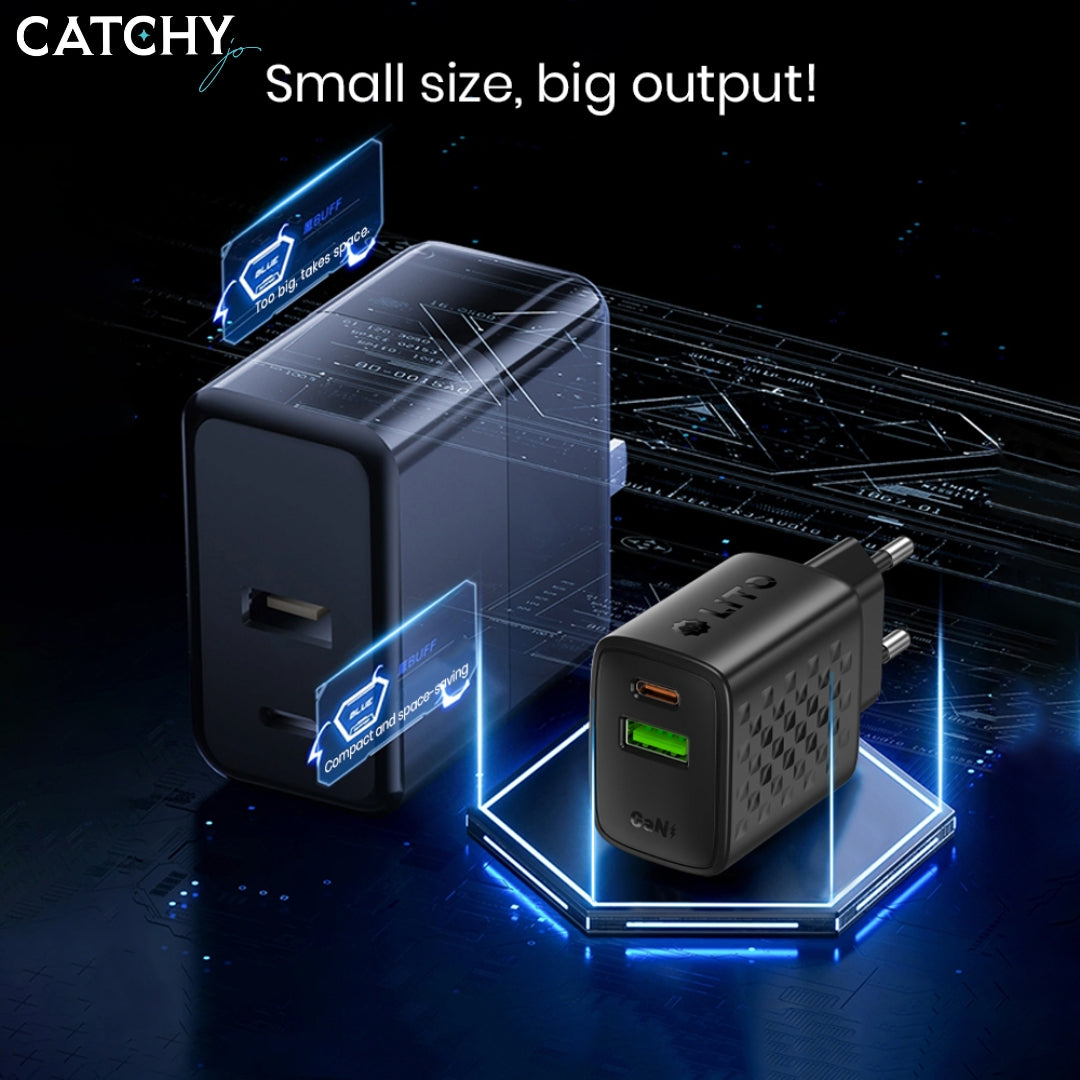 LITO LC24 Charging Adapter With USB-A Port & USB-C Port (65W)