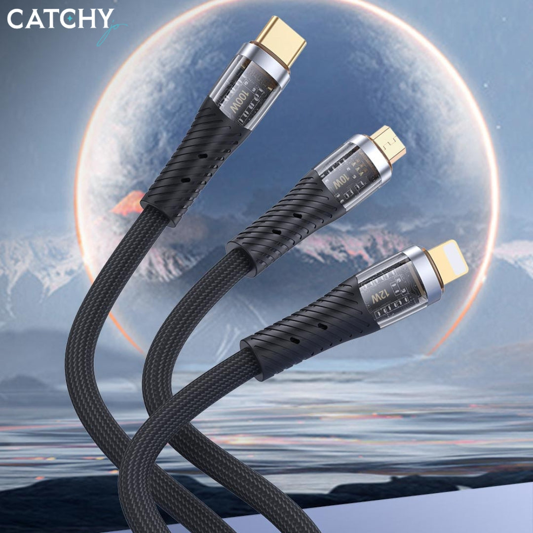 TOTU CB-8 Series Transparent Braided USB-A To Type-C (100W)