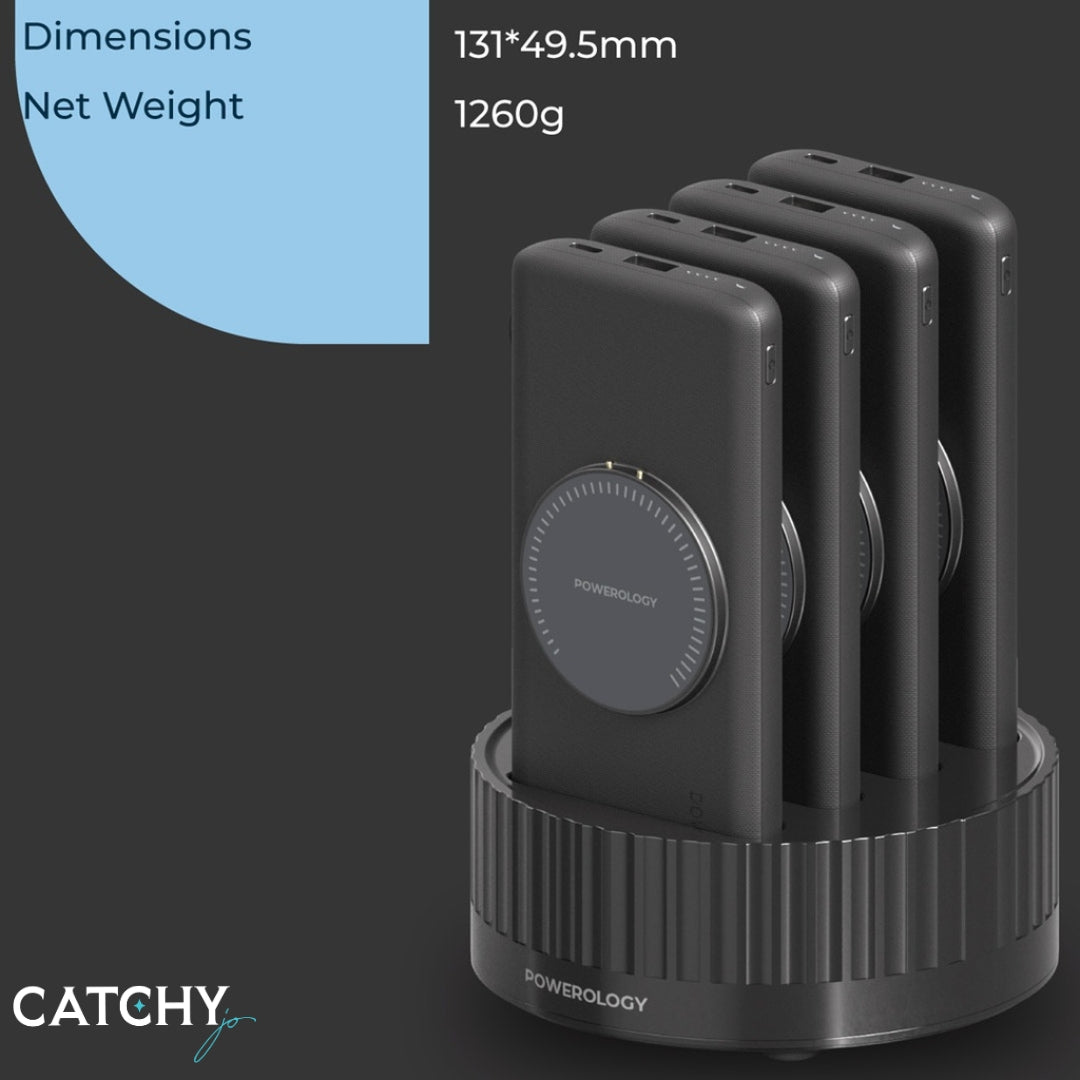 Powerology 4 in 1 Station Wireless Power Bank (10000mAh)