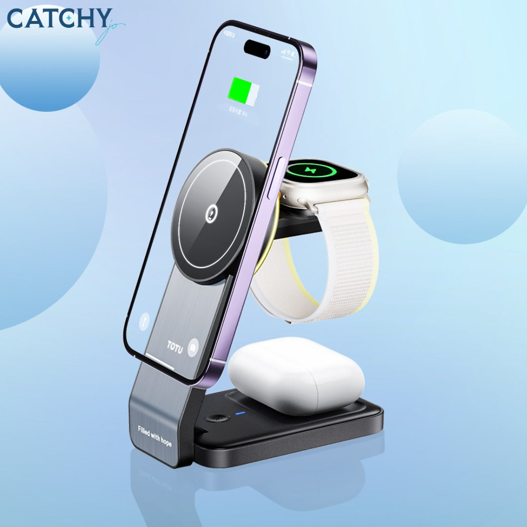TOTU CW-1-W 3-in-1 Magnetic Wireless Charger