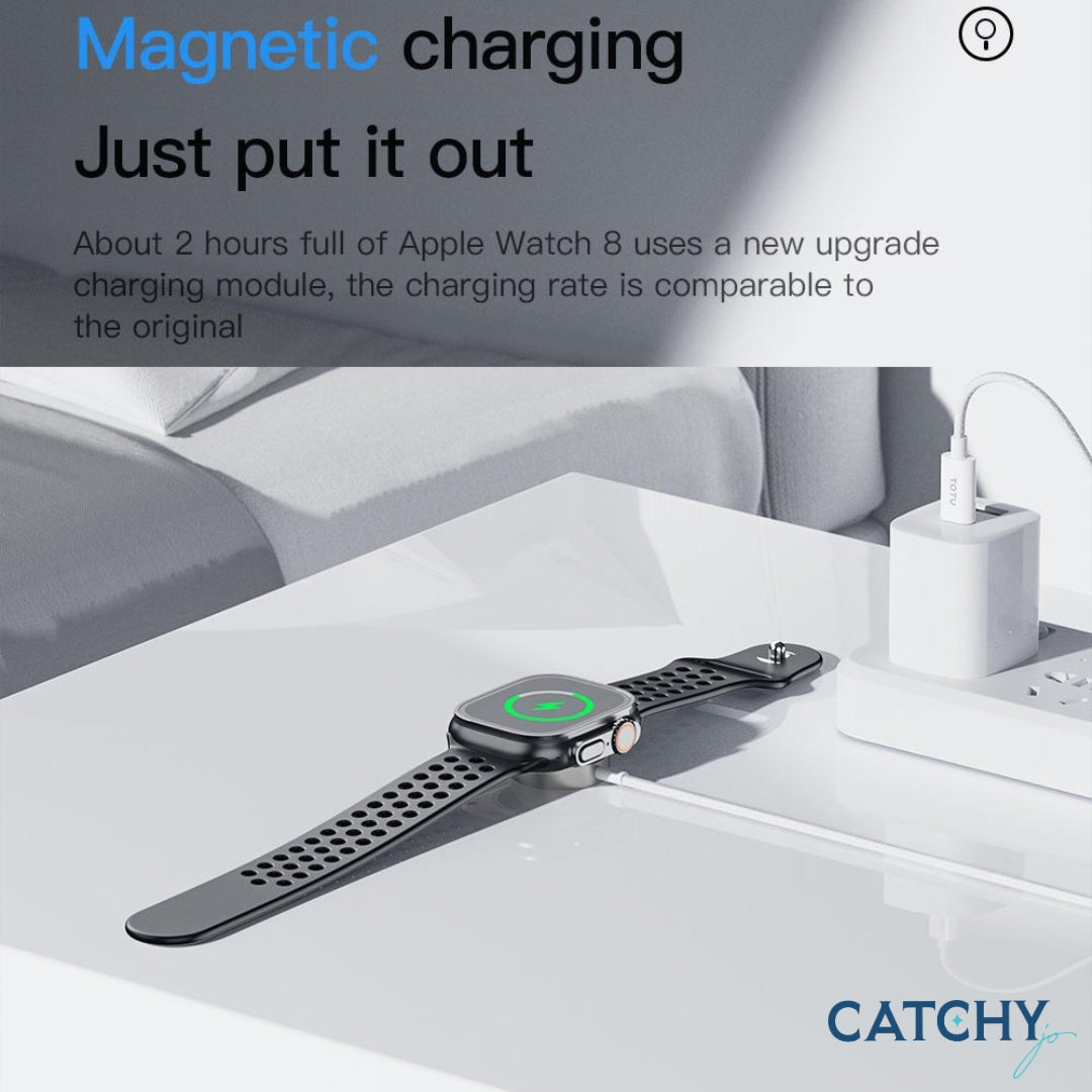 TOTU CACW-074 2 in 1 USB-C + 8 Pin Watch Braided Wire Magnetic Charger