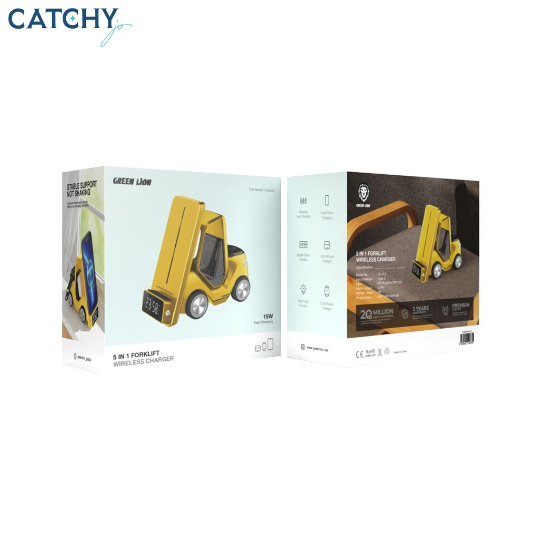 Green Lion Forklift 5 in 1 Wireless Charger Stand