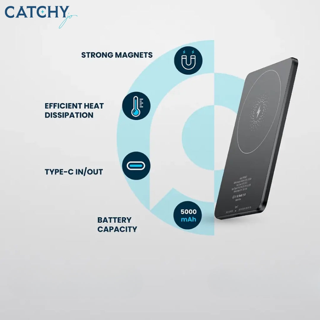 Powerology Ultra-Thin MagSafe Power Bank (5000mAh)