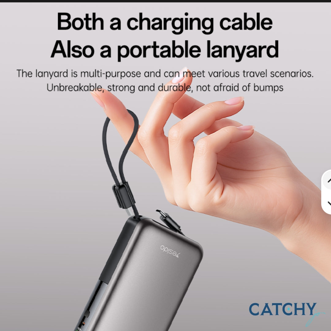 YESIDO YP90 Fast Charging With Cable Screen Power Bank (10000mAh )