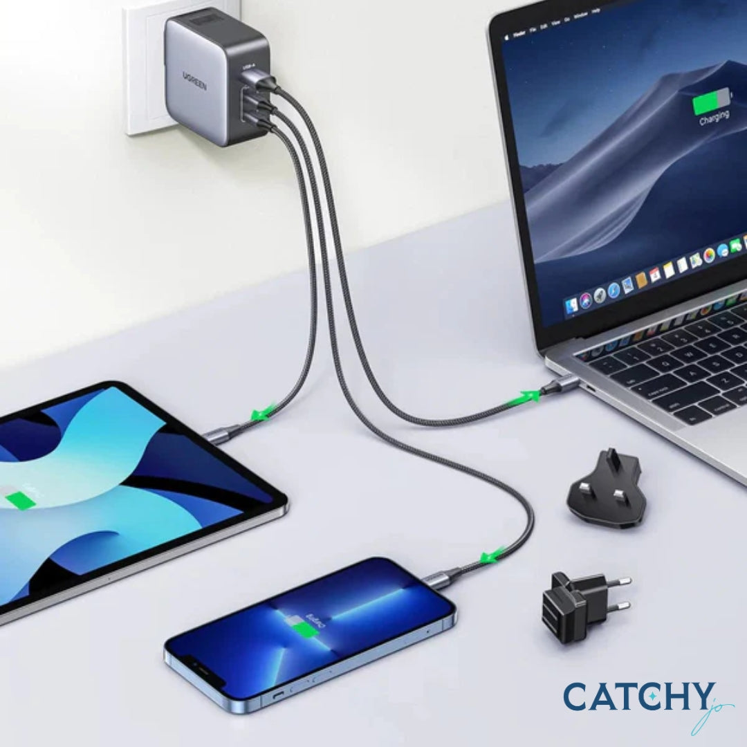 UGREEN USB-C Charger With US/UK/EU Plug For Travel (65W)
