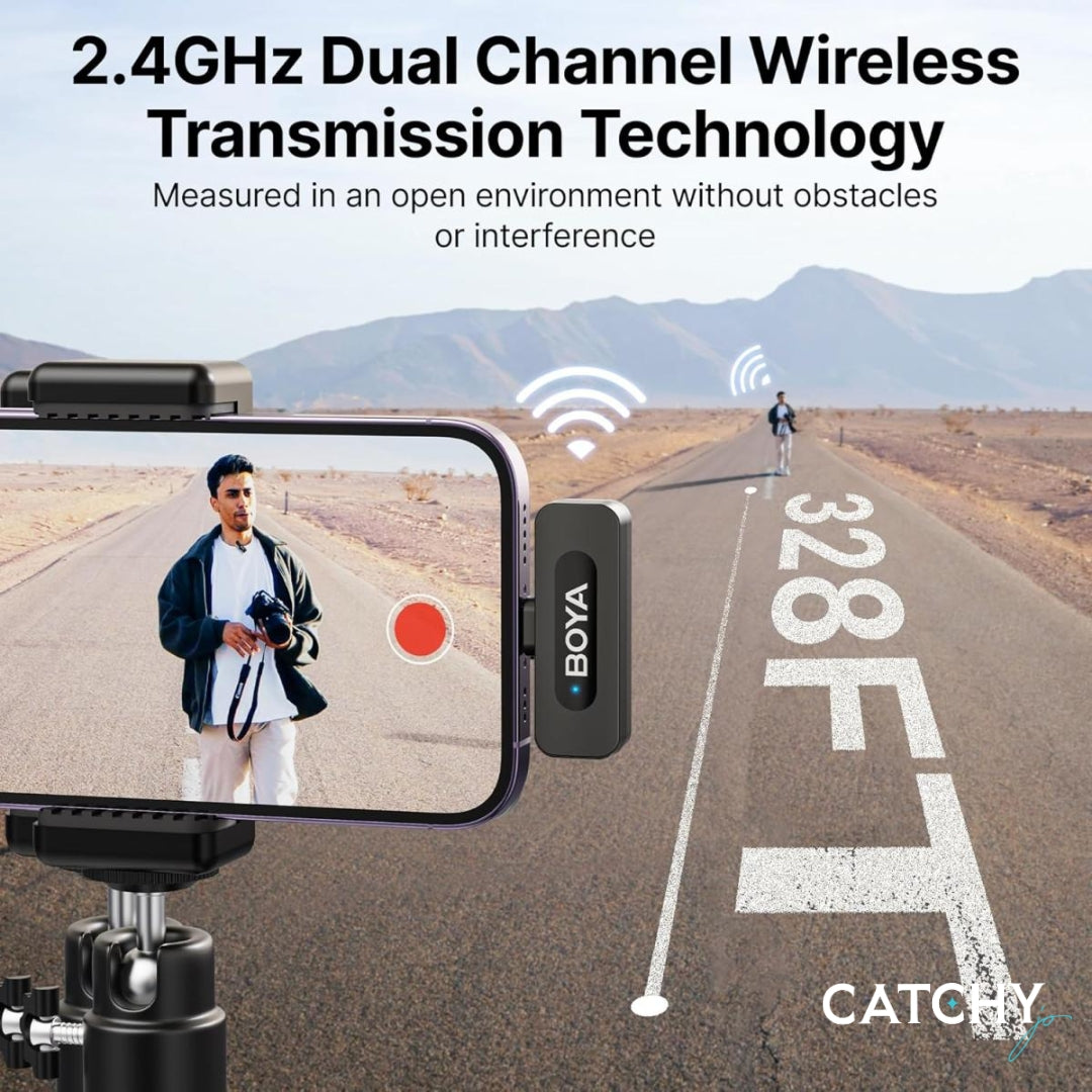 BOYA BY-V3 Combo Wireless Microphone With USB-C/Lightning Port