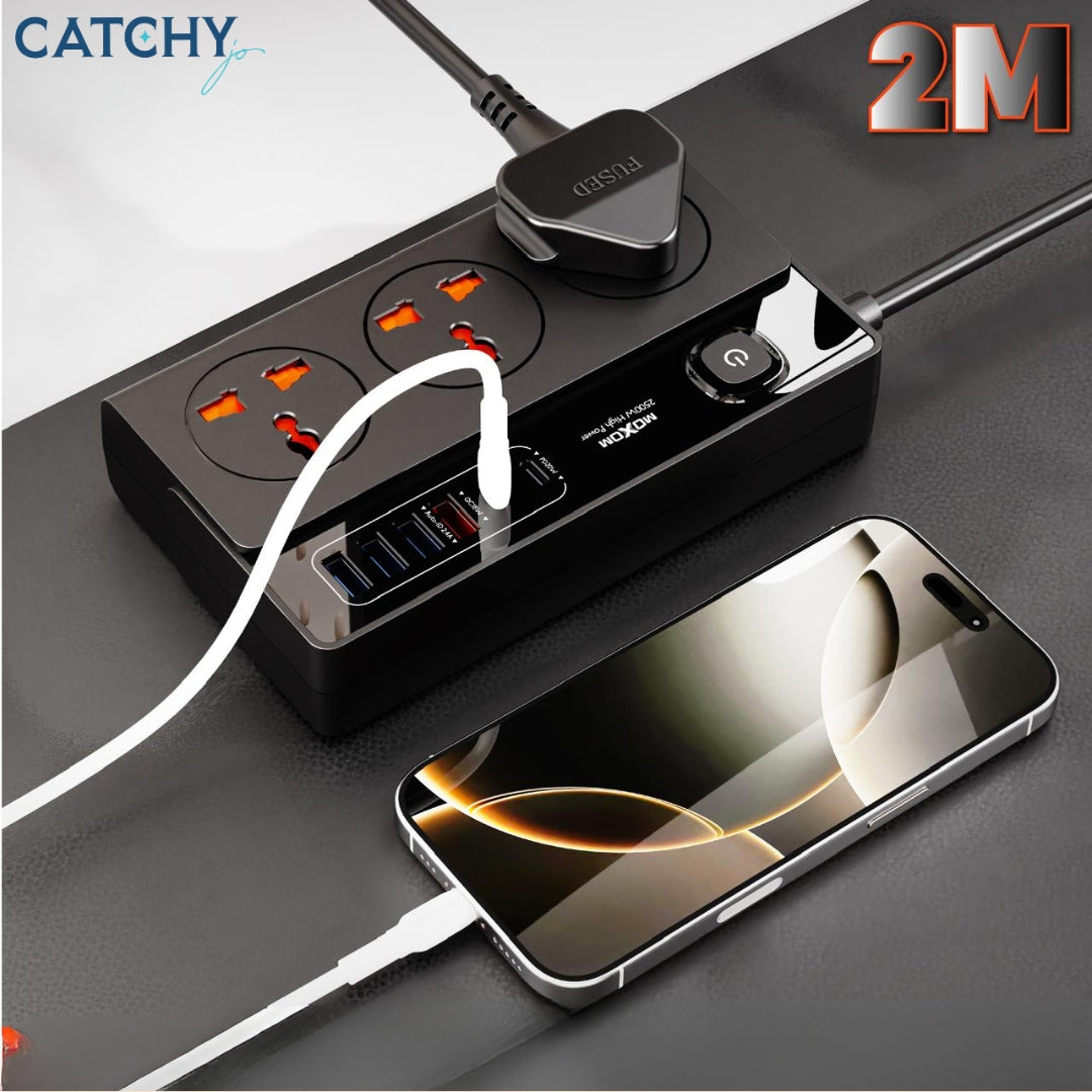 Moxom 9-in-1 Multi-Function 2M Power Strip (2500W)