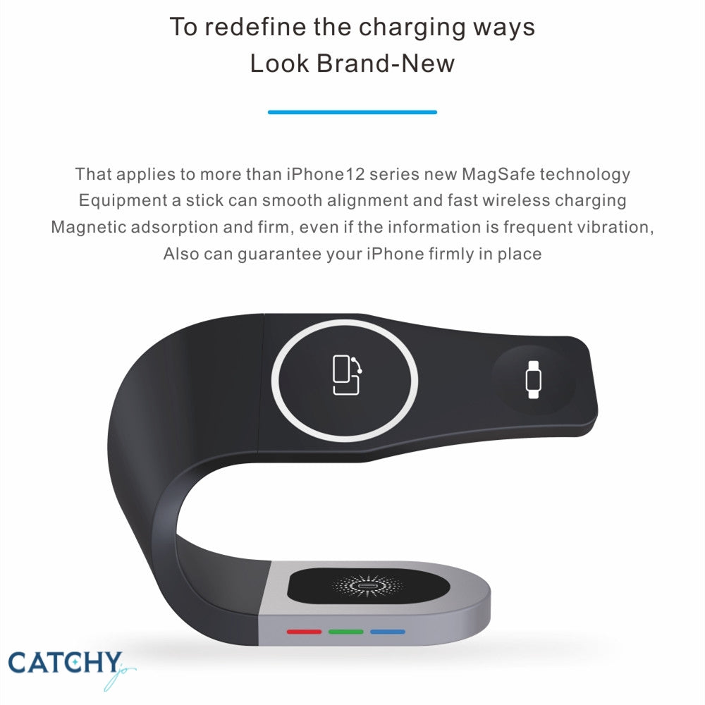 3 in 1 Fast Wireless Charging Stand Wrapped Design