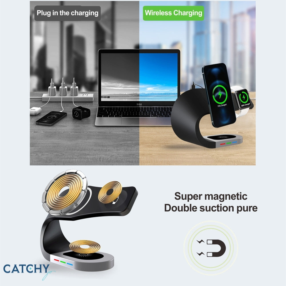 3 in 1 Fast Wireless Charging Stand Wrapped Design