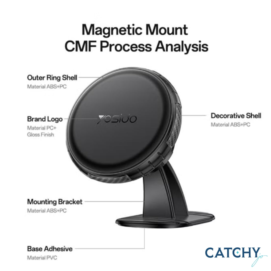 YESIDO C235 Magnetic Car Phone Mount 360 Rotation Dashboard