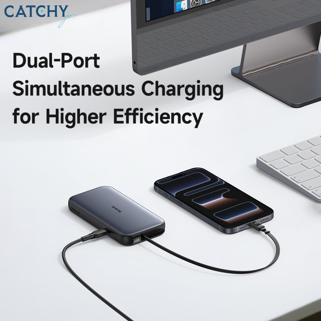 MCDODO LED Display Power Bank With Retractable USB-C Cable (10000mAh)