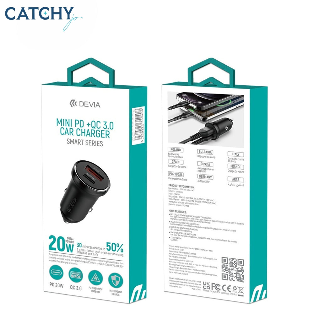 Devia Mini PD +QC 3.0 Car Charger (20W)