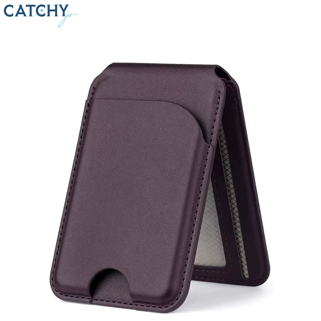 Slim Magnetic Phone Leather Wallet MagSafe Card Holder