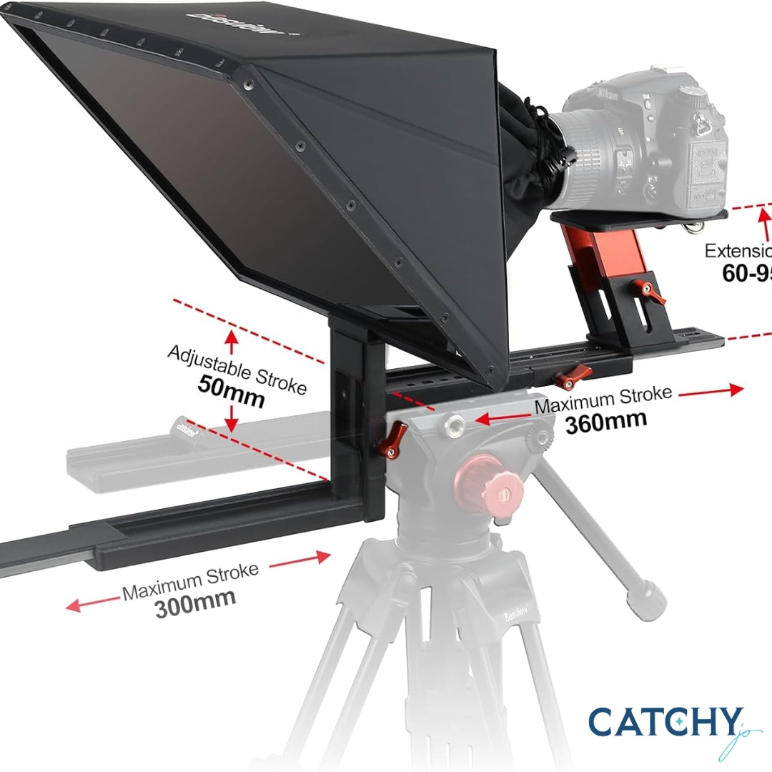 Desview TP170 17" Portable Universal Teleprompter With Aluminum Case