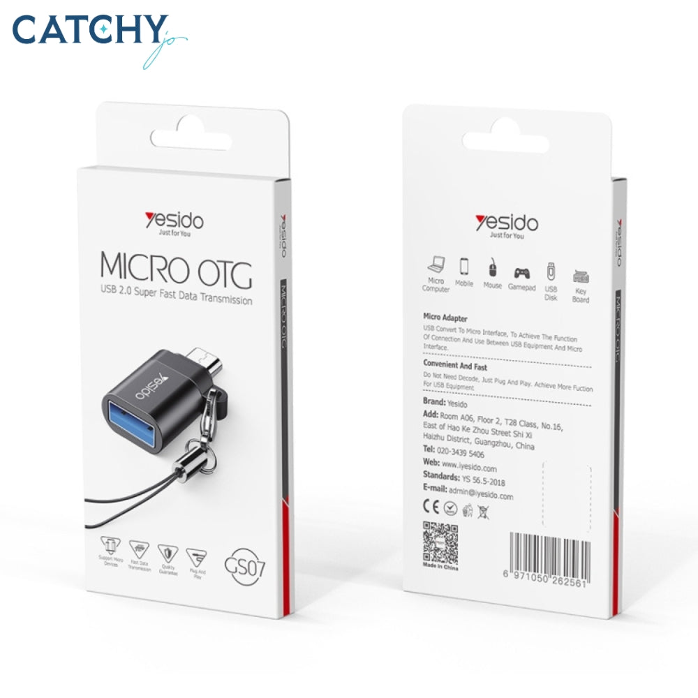 YESIDO GS07 Micro USB To USB 2.0 OTG Mini Connector Adapter With Keychain