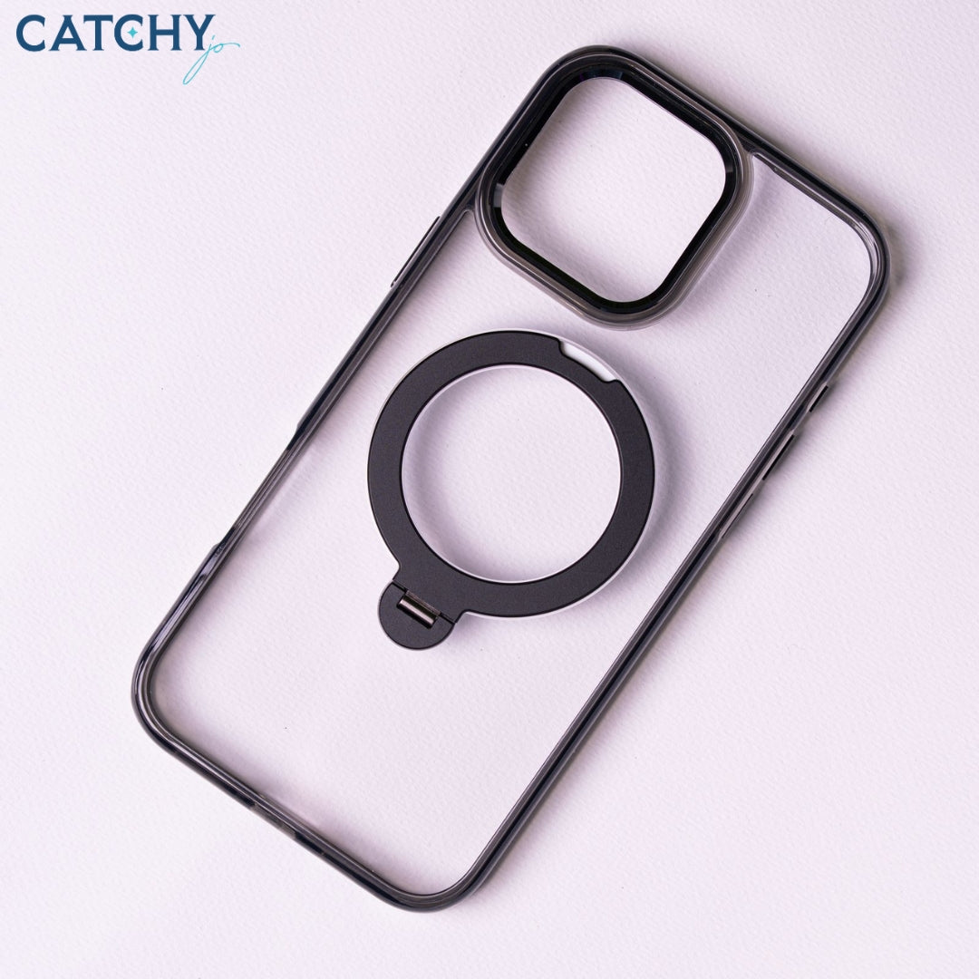 iPhone Luxury Clear Case With Metal Stand