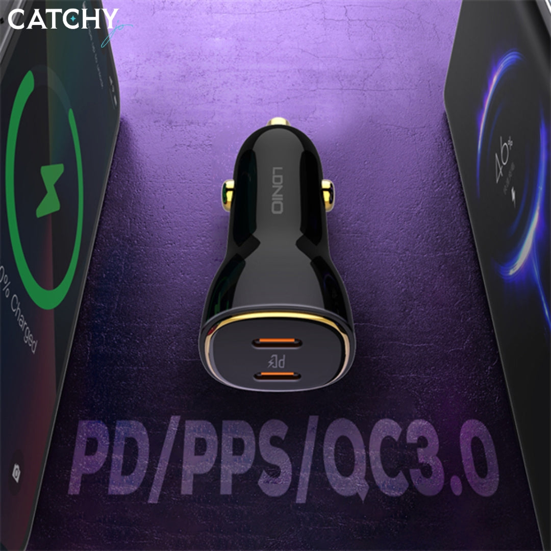 LDNIO C104 Dual PD Super Fast Car Charger (60W)