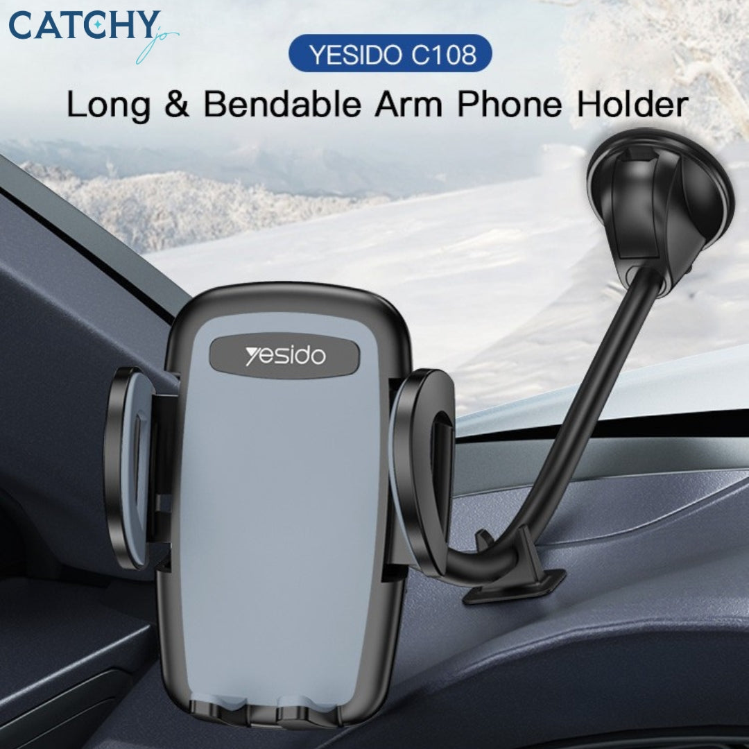 YESIDO C108 Auto Expanding Clamp Arm Car Phone Holder