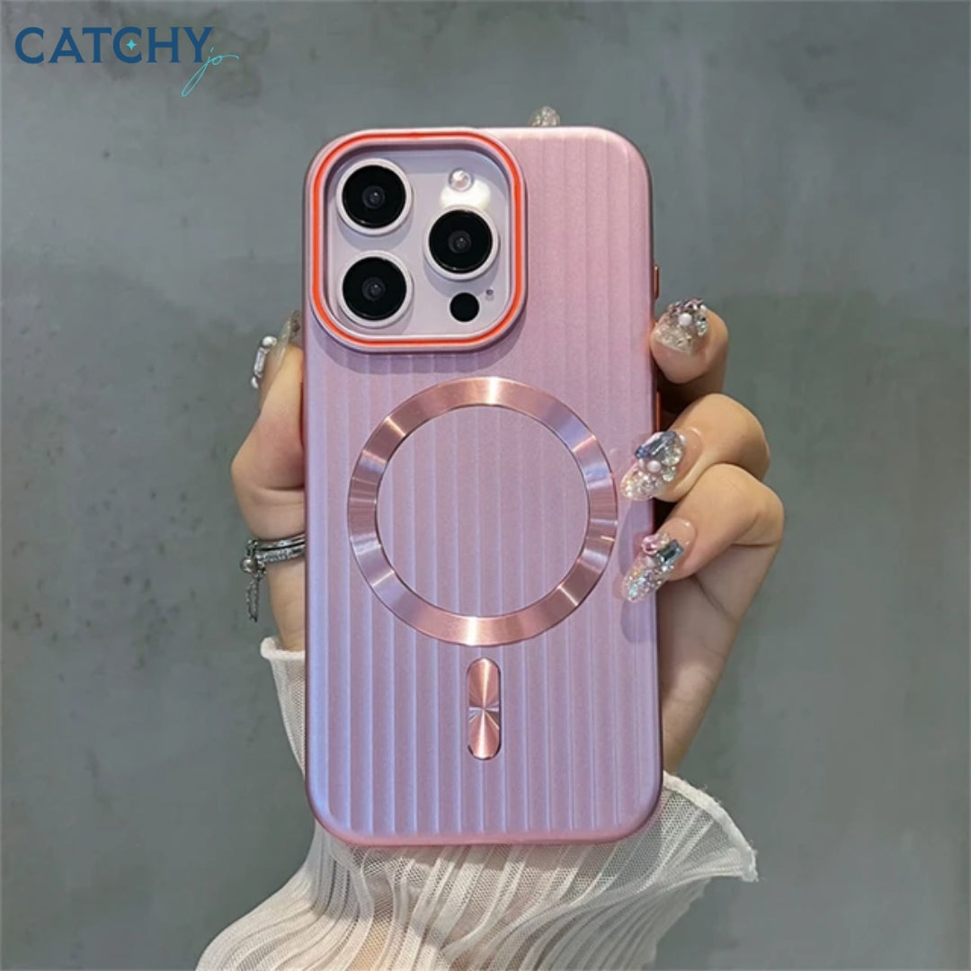 iPhone Luxury Striped Matte Magnetic Case