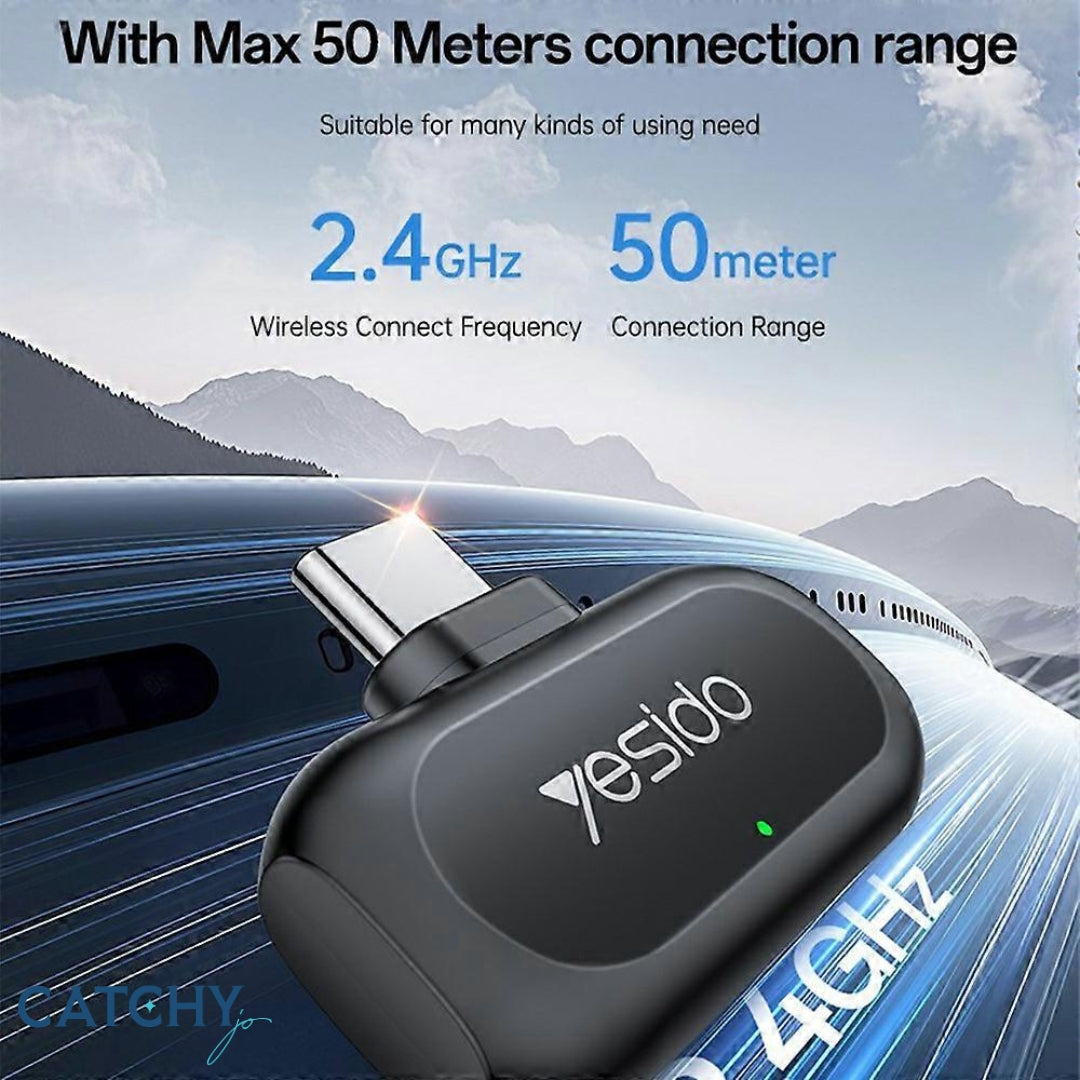 YESIDO KR22 Type-C Lavalier Microphone Set With iP Receiver