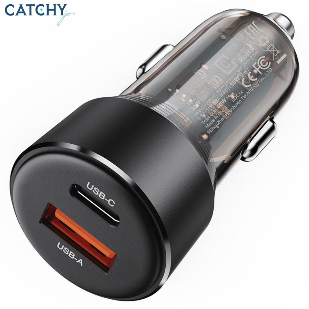 ACEFAST B12 Car Charger USB-C +USB-A (60W)