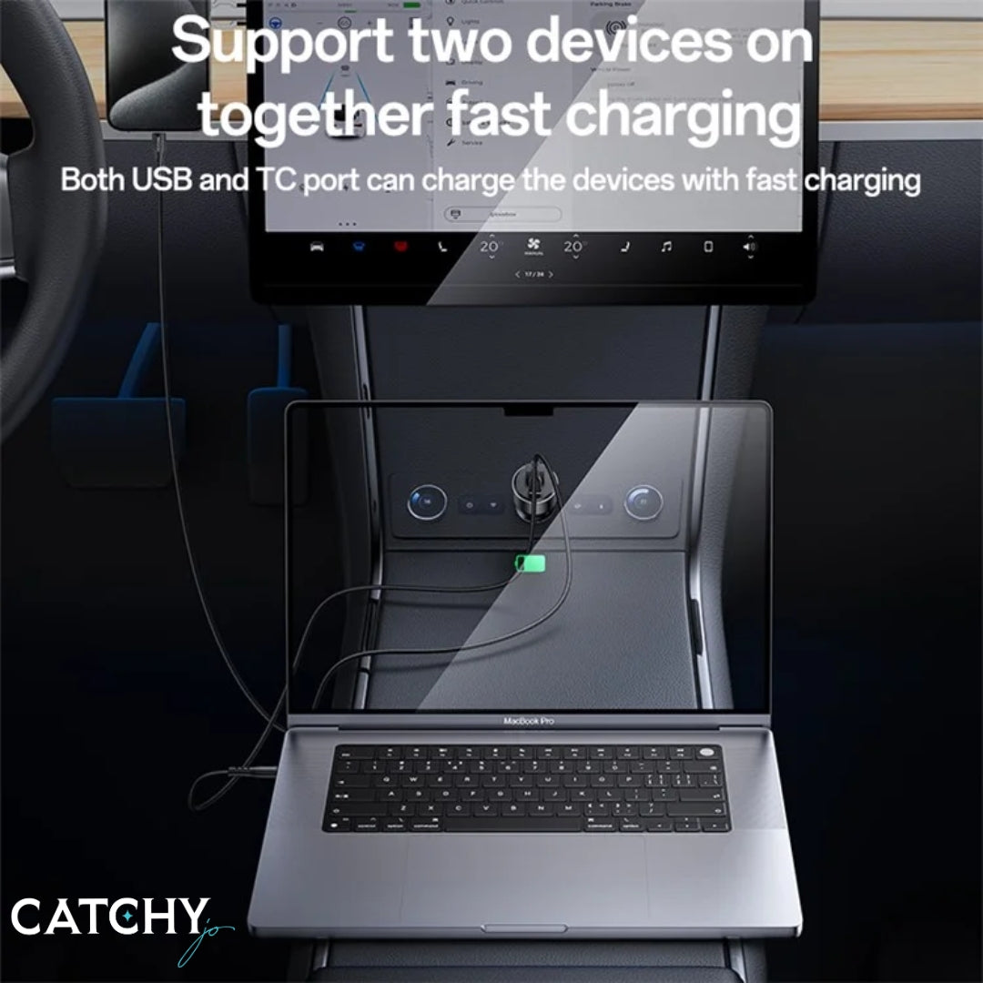 YESIDO Y65 USB+Type-C Dual Port Car Charger