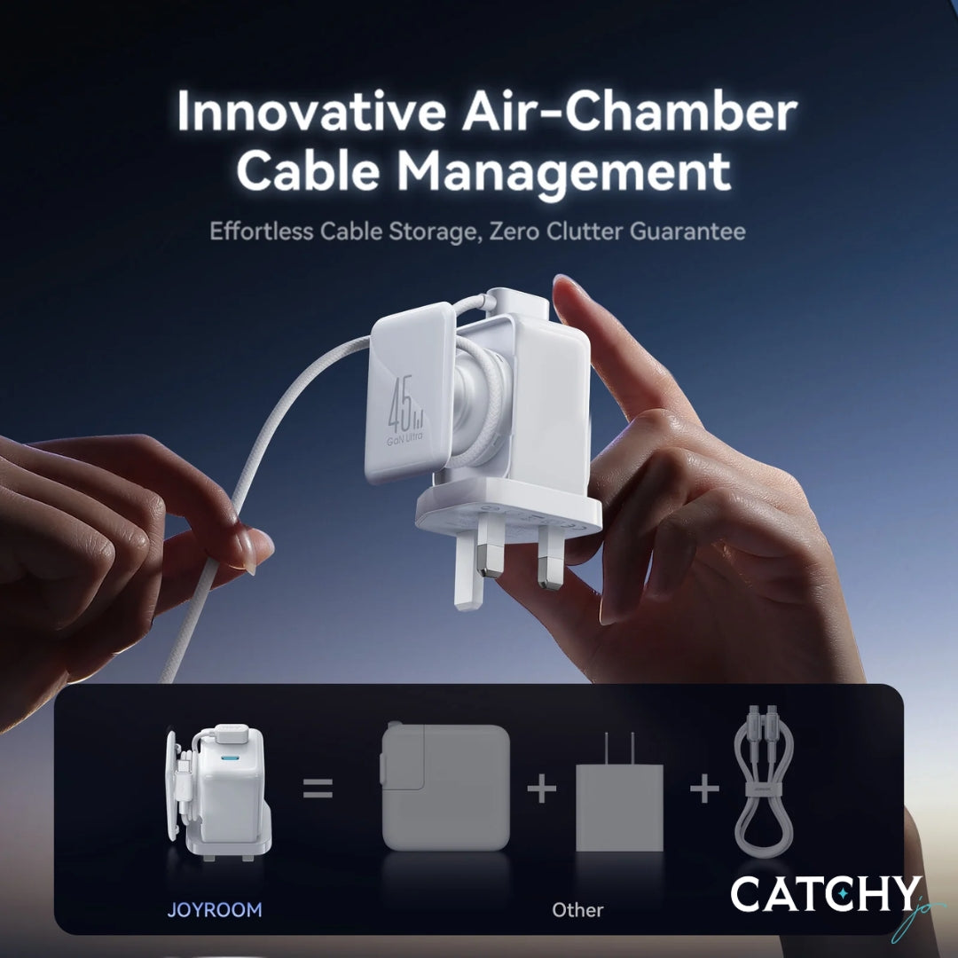 JOYROOM JR-TCL05 Dual Type-C Ports Adapter With Retractable Cable (45W)