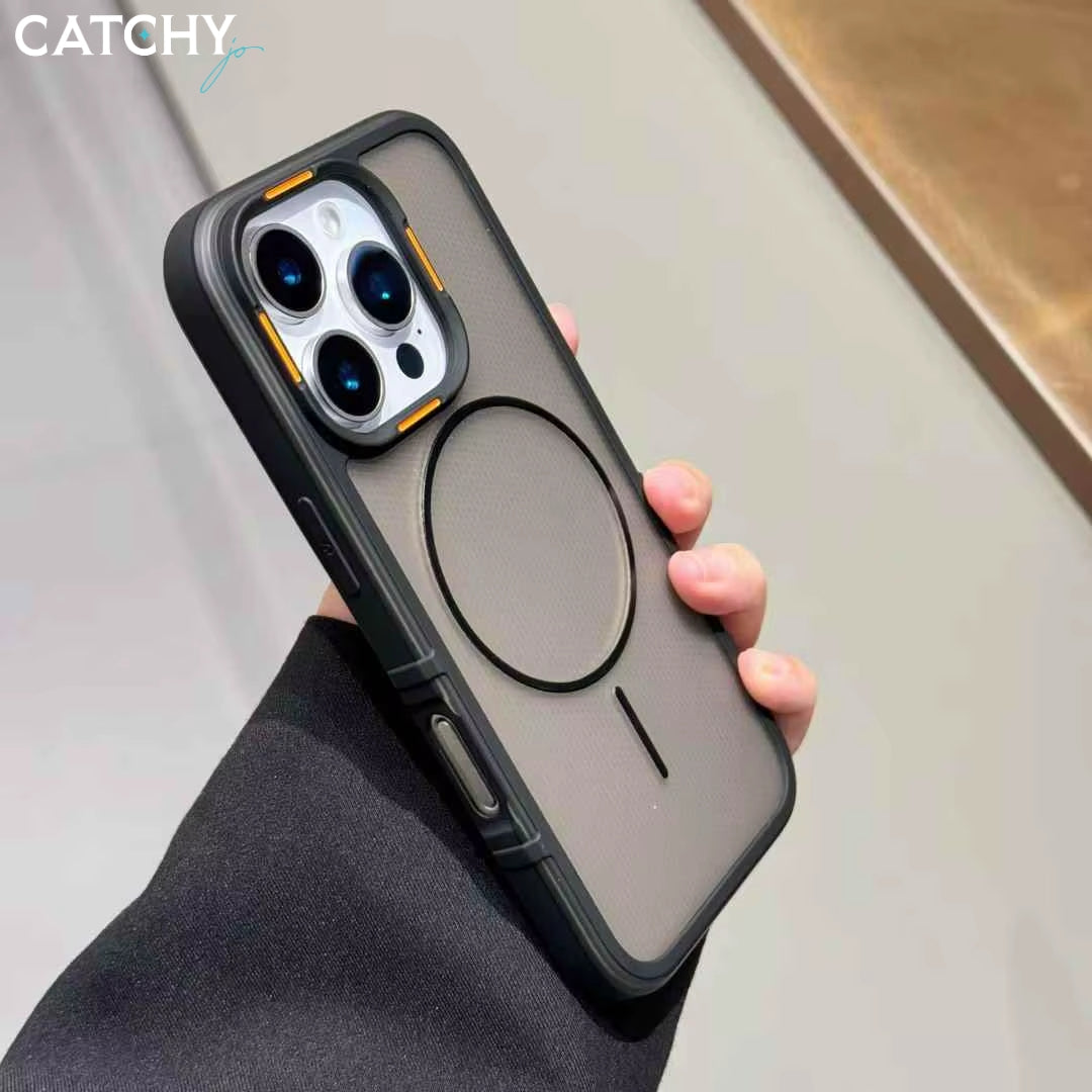 iPhone Grid Pattern Circle Magnetic Case