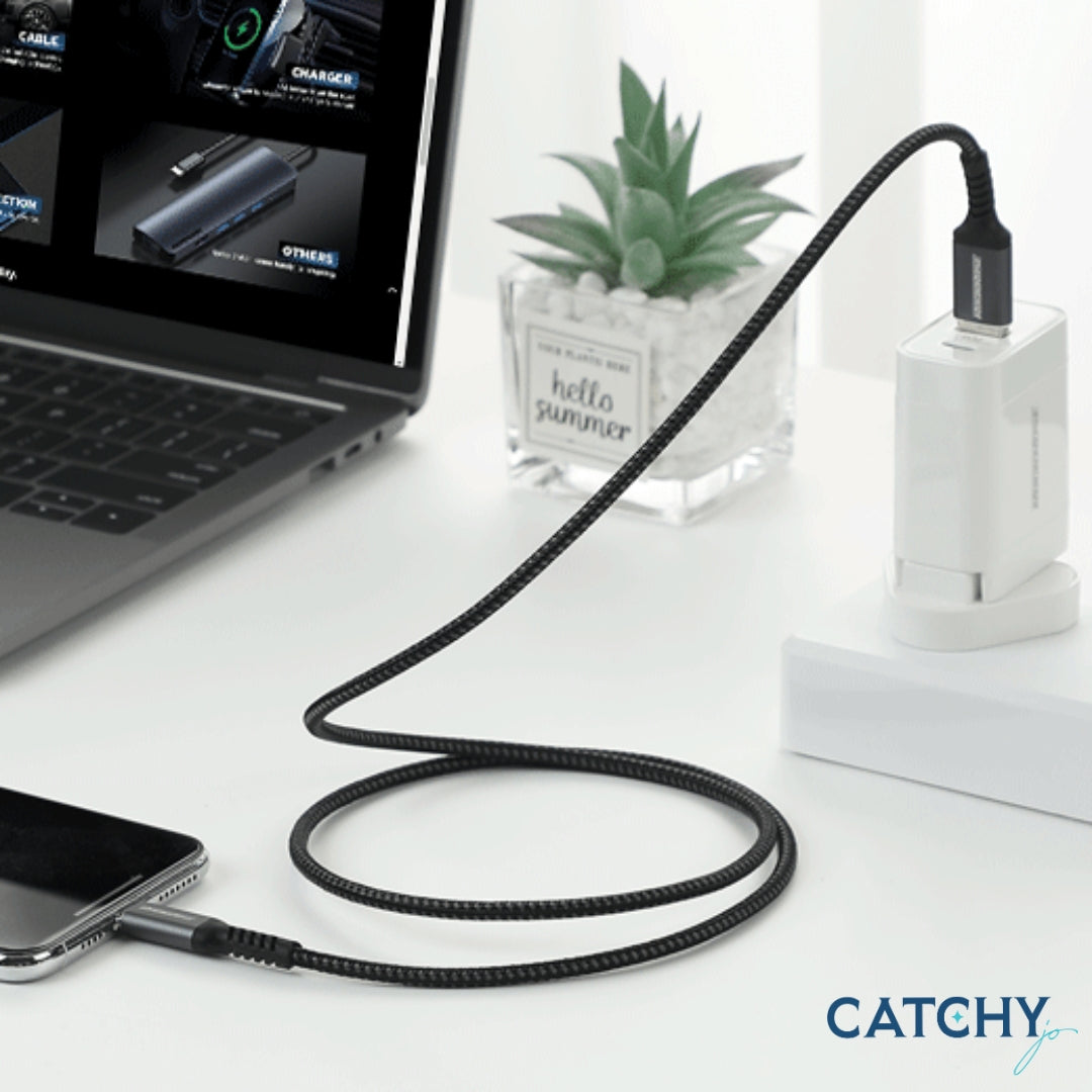 ROCKROSE Powerline Kevlar Fiber Braided Type-C To Type-C Charge & Sync Cable