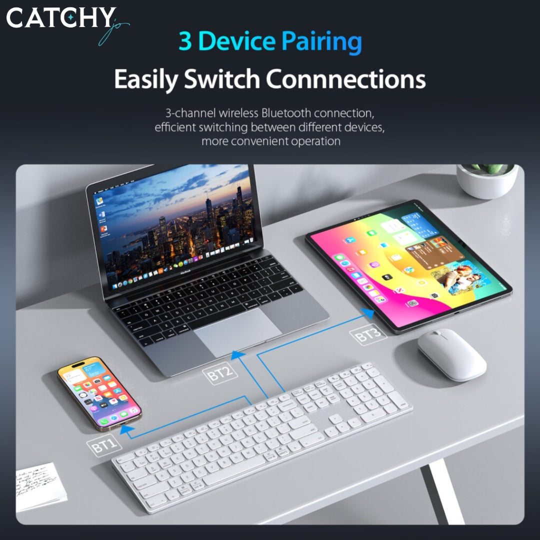 LK Series Universal Bluetooth Keyboard with Triple Bluetooth Connection