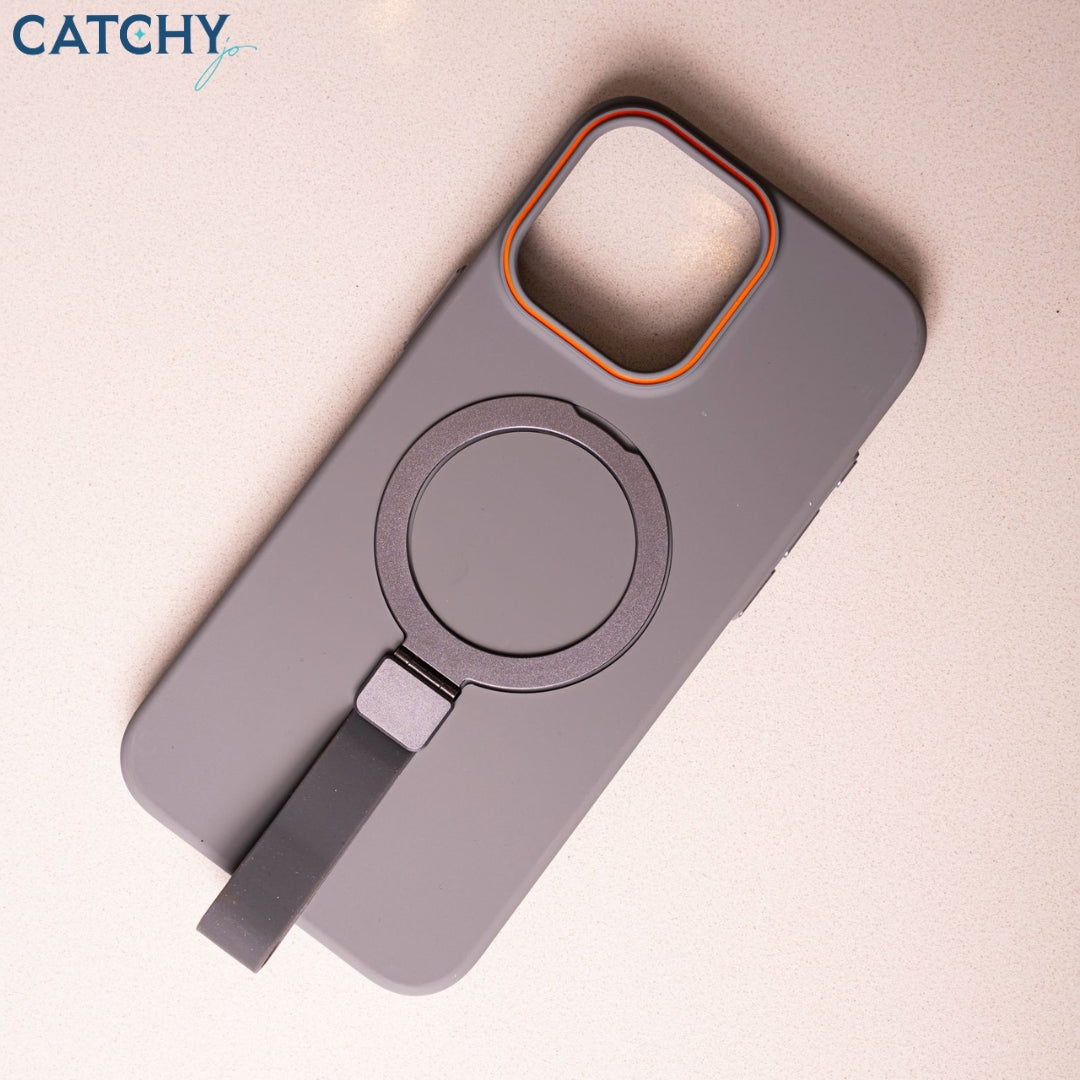 iPhone Silicone Case With Grip Stand