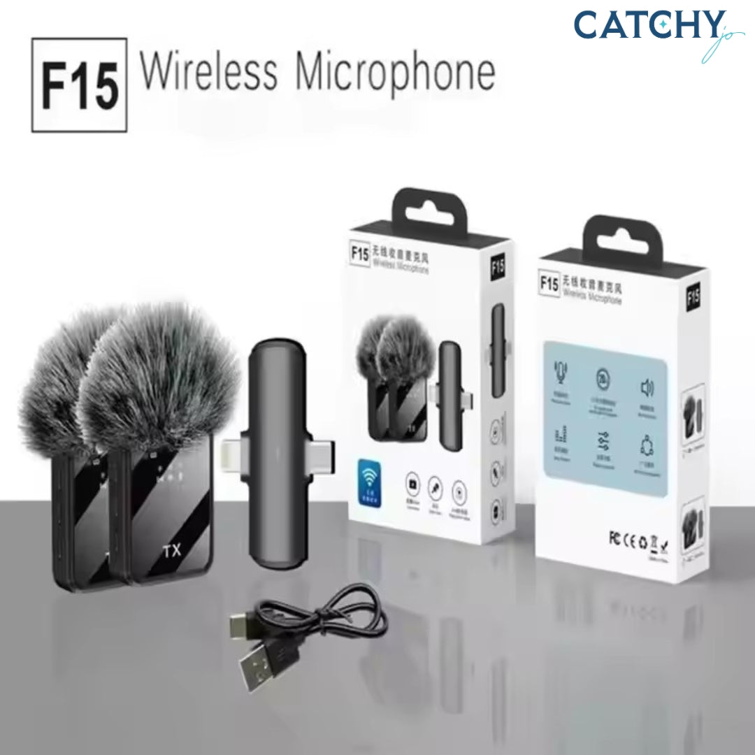 Mini Microphone Type-C F15 2 Mic Wireless Lavalier