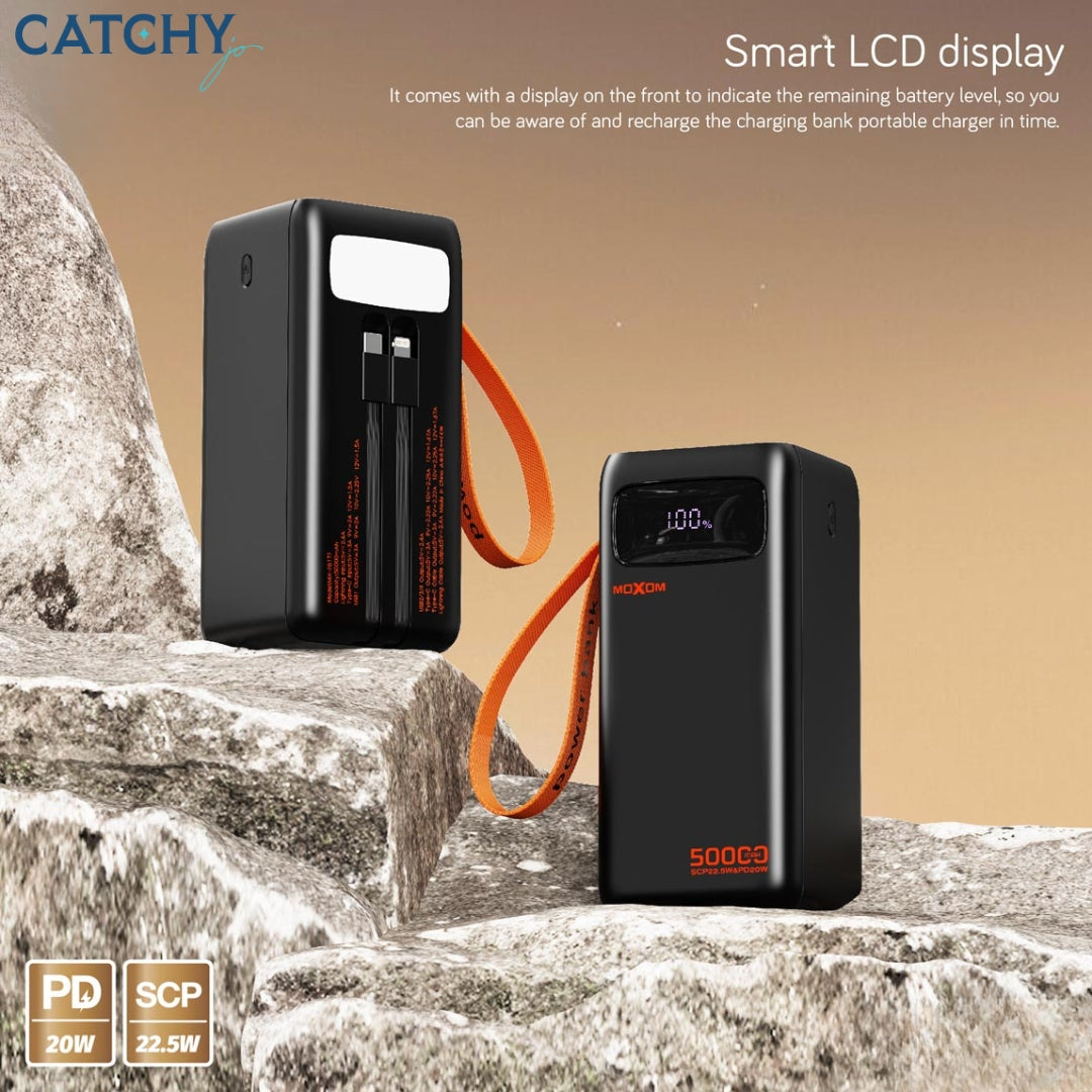 Moxom MX-PB171 2 Built-in Connectors With Flashlight Power Bank (50000mAh)