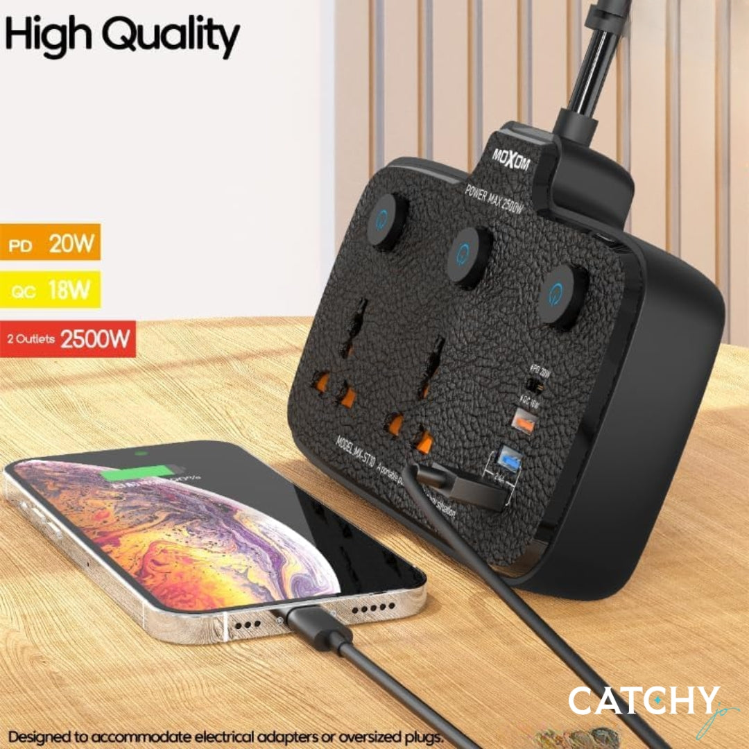 Moxom MX-ST10 6 IN 1 PD Power Strip (2500W)