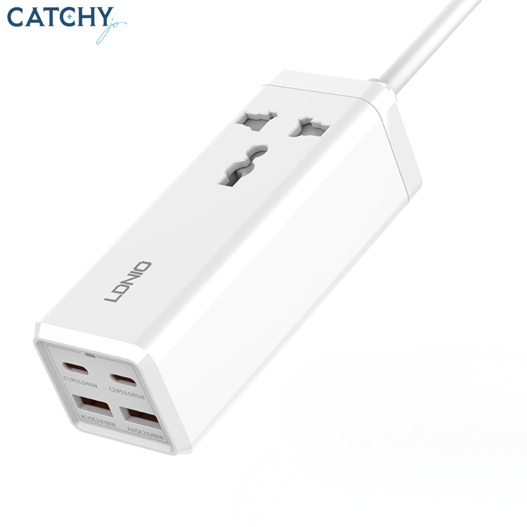 LDNIO SC1418 2 USB-C & 2 USB-A Power Strip (65W)